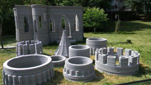 ساخت قلعه بتنی با پرینت سه بعدی ساختمان 